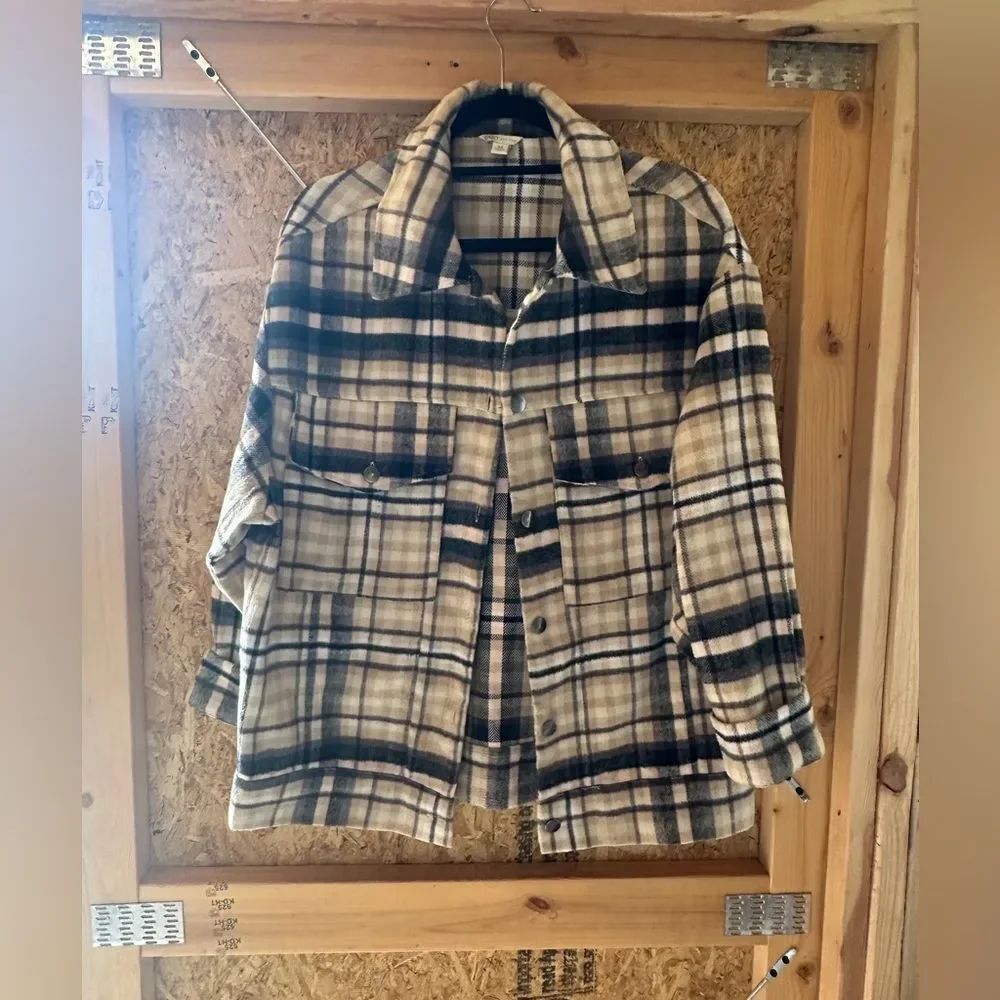 Cato Beige and Black Plaid Jacket